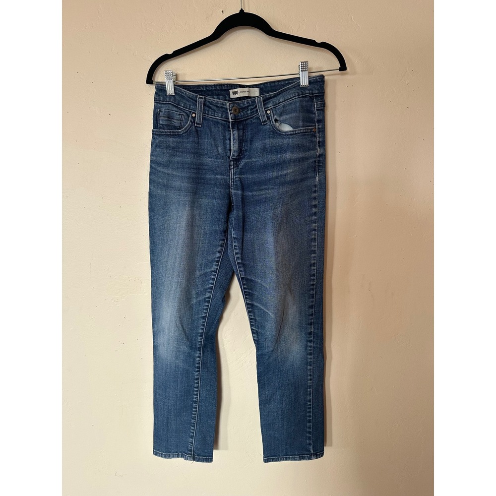 Levis Mid Rise Skinny Jeans Medium Wash Denim Blue 5 Pocket Classic Arcuate